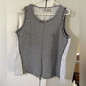 Chico’s Zenergy Striped Dot Mix Tank - size 3